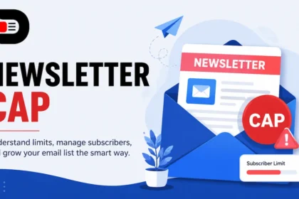 Modern featured image illustrating the newsletter cap concept with an email newsletter, subscriber limit indicator, and BeeZeeNews logo.