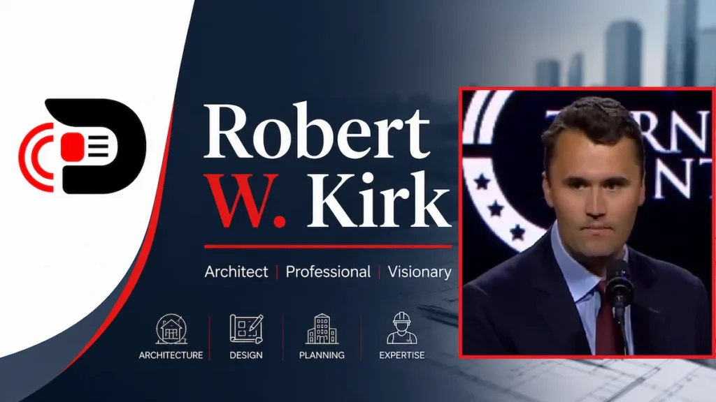 Robert W. Kirk portrait highlighting his professional career, family background, and public recognition.