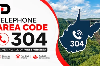 Telephone Area Code 304 featured image showing West Virginia state map, phone icon, and coverage information for the historic 304 area code serving the entire state.