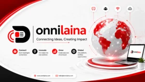 Onnilaina digital platform concept featuring global connectivity, online innovation, technology network, and modern internet communication.